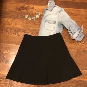 J Crew Factory Black Fluted Skirt